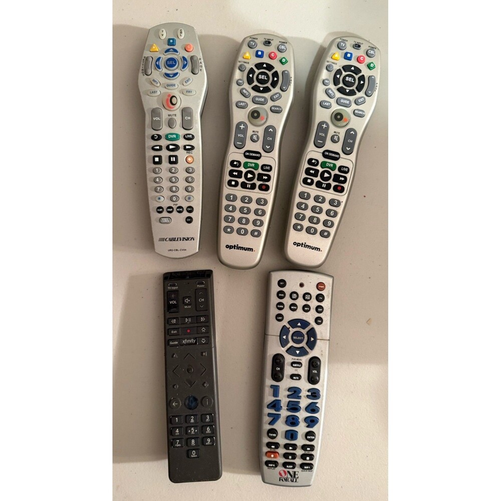 Cablevision Optimum Xfinity One For All Universal TV/Cable Remote Control Lot 5